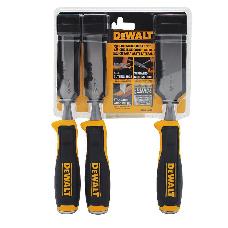 DeWalt Side Strike Wood Chisel Set 3 pk