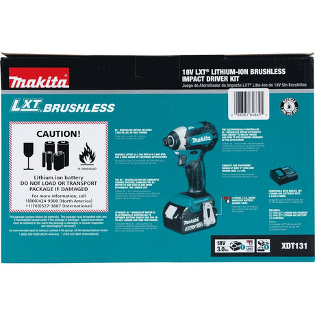 Makita 18V LXT 1/4 in. Cordless Brushless Impact Driver Kit (Battery & Charger)