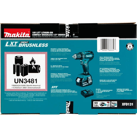 Makita 18V LXT 1/2 in. Brushless Cordless Drill/Driver Kit (Battery & Charger)