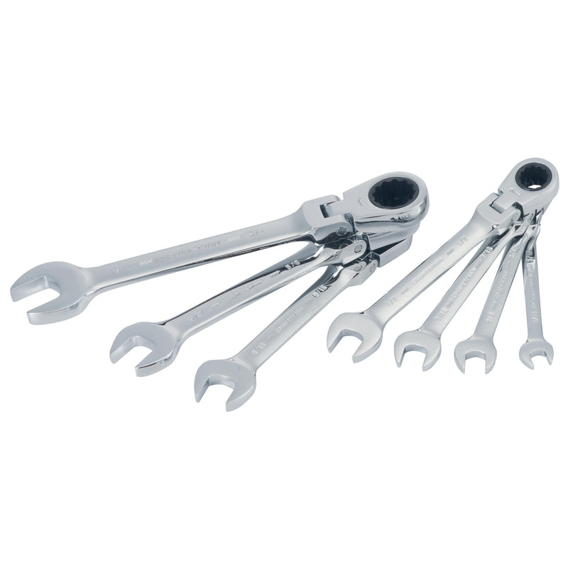 Craftsman SAE Reversible Ratcheting Flex Head Combination Wrench Set 7 pc