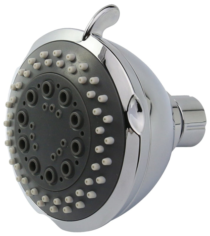 Boston Harbor TS02213CP Showerhead, 1.75 gpm, 1/2 in Connection, Threaded, 3-Spray Function, ABS, Chrome, 3-1/2 in L