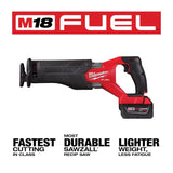 Milwaukee M18 FUEL Sawzall Cordless Brushless Reciprocating Saw Kit (Battery & Charger)