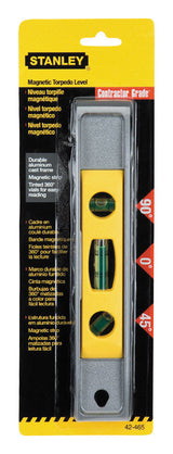 Stanley 9 in. Aluminum Magnetic Torpedo Level 3 vial