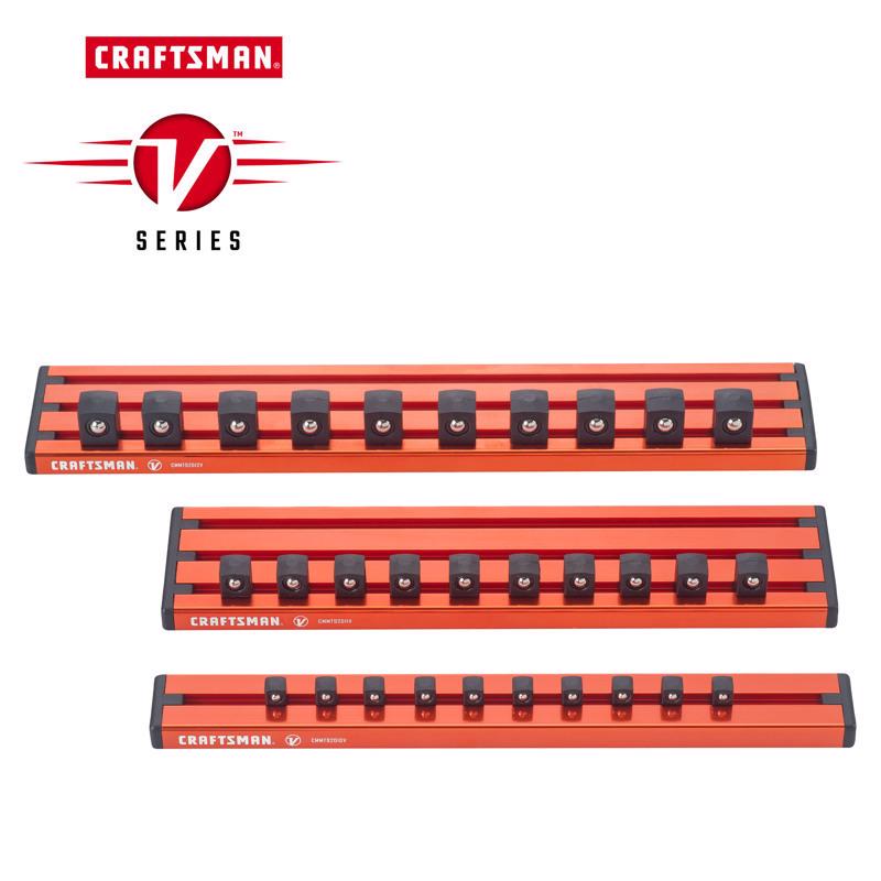 Craftsman V-Series 1/4, 3/8 and 1/2 in. drive Magnetic Socket Rail Set 3 pc