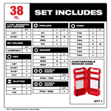 Milwaukee Shockwave Assorted Impact Driver Bit Set Alloy Steel 38 pc