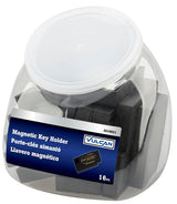Vulcan TSC70121 Magnetic Key Holder, PVC, Black, 1-5/8 in W, 3/8 in H, 3 in D, Pack of 16