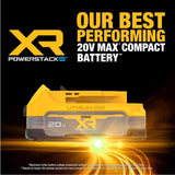 DeWalt 20V MAX XR POWERSTACK DCBP034C 1.7 Ah Lithium-Ion Compact Battery and Charger Starter Kit 2 p