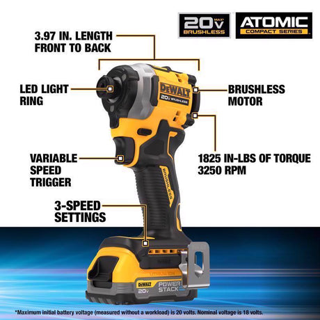 DeWalt 20V MAX Cordless Brushless 2 Tool Combo Kit
