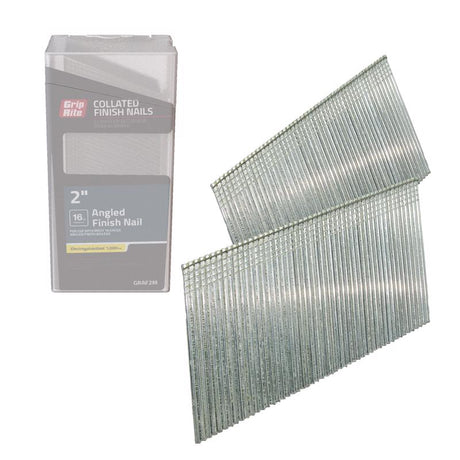Grip-Rite 2 in. L X 16 Ga. Angled Strip Electro Galvanized Finish Nails 20 deg 1000 pk