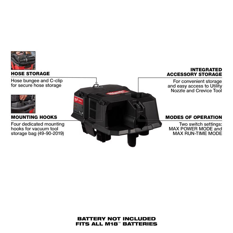 Milwaukee M18 Fuel Shop Wet/Dry Vacuum Motor Head 1 pc