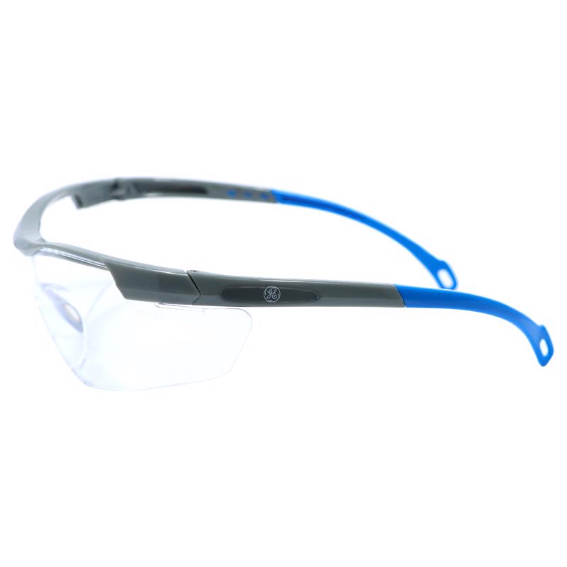 General Electric 01 Series Impact-Resistant Safety Glasses Clear Lens Blue Frame 1 pk