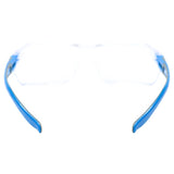 General Electric 02 Series Impact-Resistant Safety Glasses Clear Lens Blue/Gray Frame 1 pk
