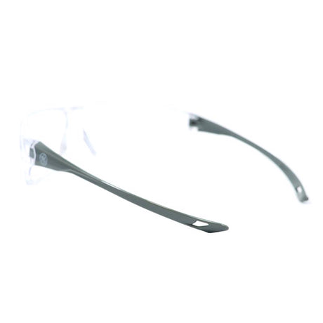 General Electric 03 Series Impact-Resistant Safety Glasses Clear Lens Gray Frame 1 pk