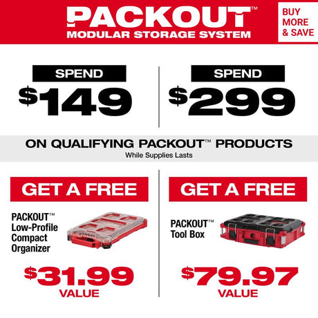 Milwaukee PACKOUT SHOP STORAGE Garage Organizer Large Parts Bin Set Red