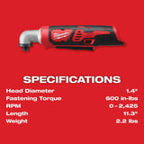 Milwaukee M12 1/4 in. Cordless Brushed Impact Driver Tool Only