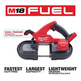 Milwaukee M18 FUEL Cordless Brushless 3-1/4 in. Compact Dual-Trigger Band Saw Tool Only