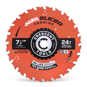 Crescent NailSlicer 7-1/4 in. D X 5/8 in. Framing Carbide Circular Saw Blade 24 teeth 10 pk, Pack of 10