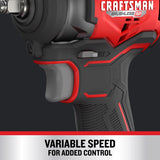 Craftsman V20 3/8 in. Cordless Brushless Impact Wrench Tool Only