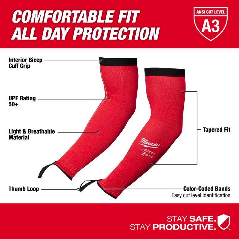 Milwaukee Cut-Resistant Arm Sleeve Red