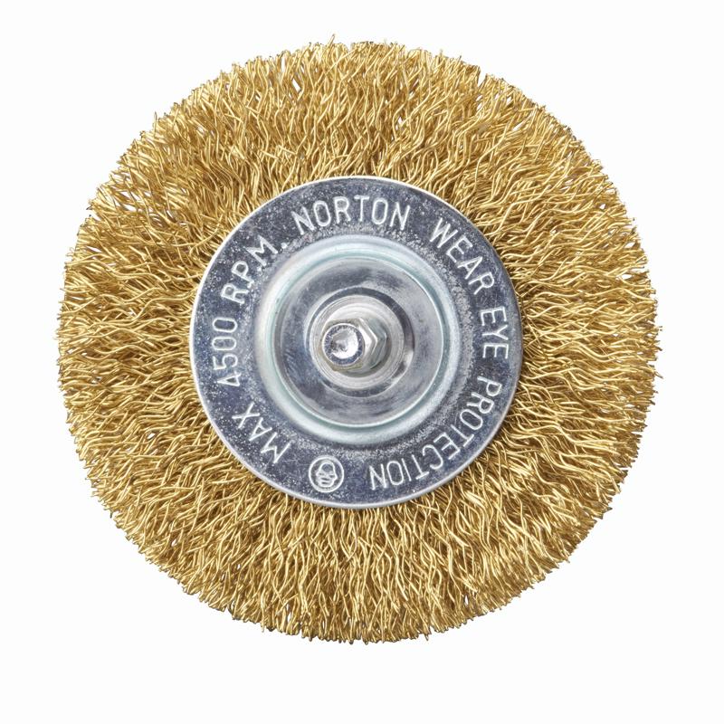 Norton Clipper 3 in. Coarse Crimped Wire Wheel Brass 4500 rpm 1 pc