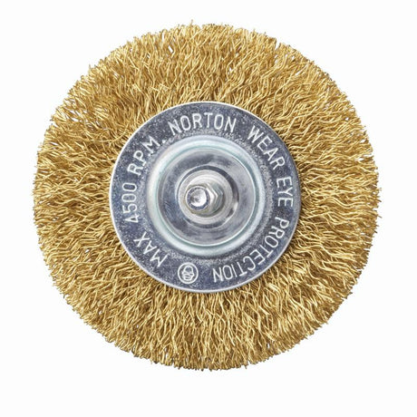 Norton Clipper 3 in. Coarse Crimped Wire Wheel Brass 4500 rpm 1 pc