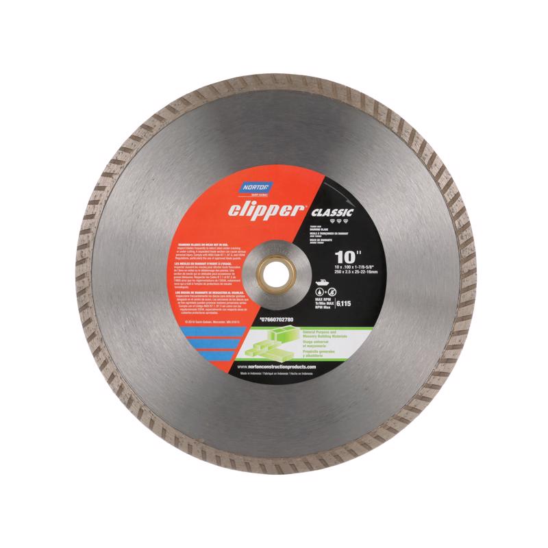 Norton Clipper 10 in. D X 1-7/8 and 5/8 Classic Diamond Turbo Rim Blade 1 pk