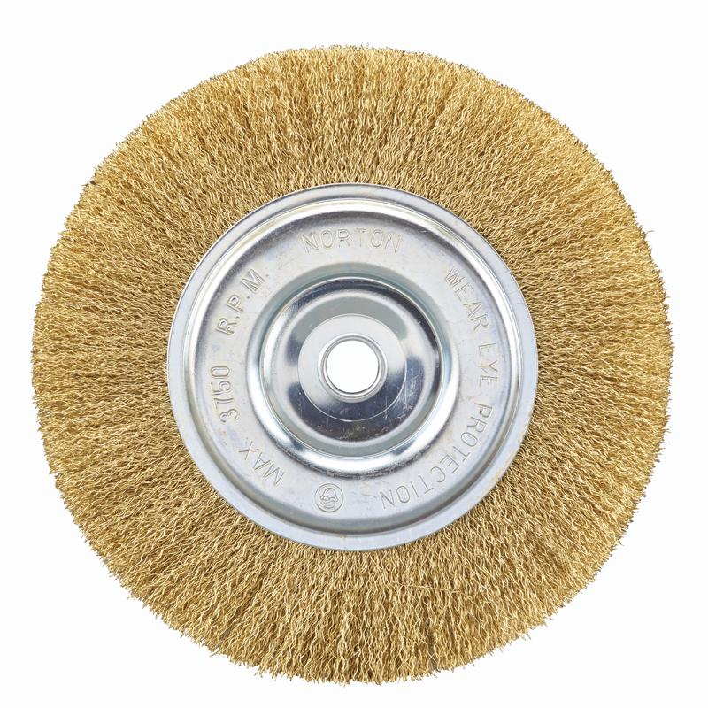 Norton Clipper 8 in. Coarse Crimped Wire Wheel Brush Brass 3750 rpm 1 pc