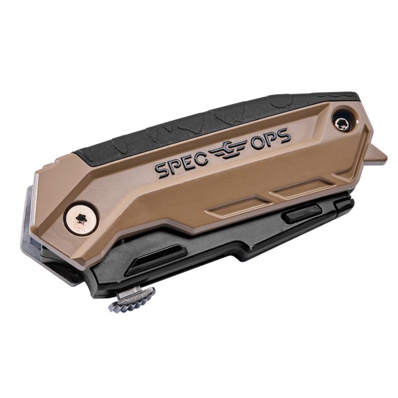 Spec Ops 6.25 in. Folding Utility Knife Black/Tan 1 pc