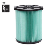 Craftsman 6.75 in. D HEPA Media Wet/Dry Vac Cartridge Filter 5-20 gal 2 pc