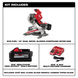Milwaukee M18 FUEL 2734-21 Dual Bevel Sliding Compound Miter Saw, Battery, 10 in Dia Blade, 4000 rpm Speed