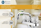 Boston Harbor FL010003CP Laundry Faucet, 2 gpm, 2-Handle, 3-Faucet Hole, Metal/Plastic, Chrome, Deck, Knob Handle