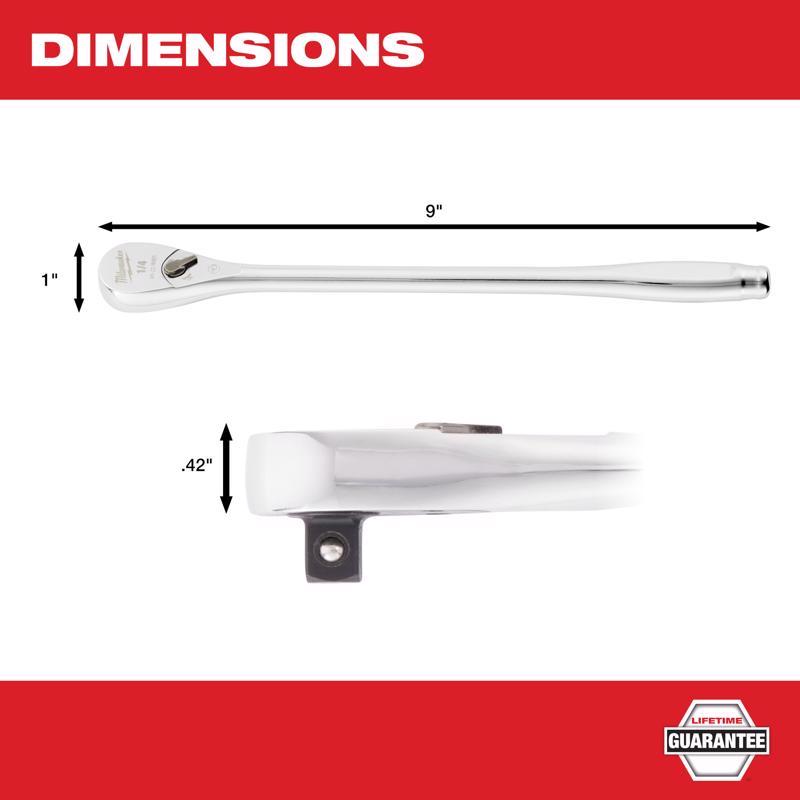 Milwaukee 1/4 in. drive SAE Ratchet 90 teeth