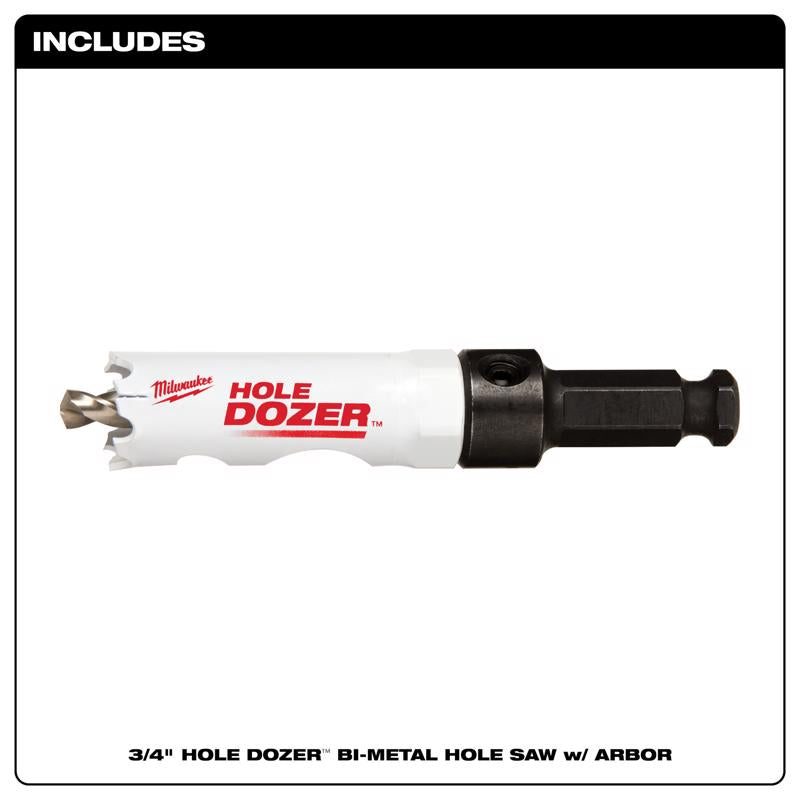 Milwaukee Hole Dozer 3/4 in. Bi-Metal Hole Saw with Arbor and Pilot Bit 1 pk, Pack of 2