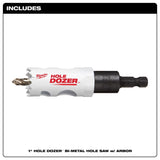 Milwaukee Hole Dozer 1 in. Bi-Metal Hole Saw with Arbor and Pilot Bit 1 pk, Pack of 2