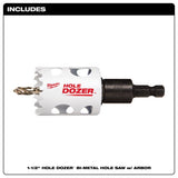 Milwaukee Hole Dozer 1-1/2 in. Bi-Metal Hole Saw with Arbor and Pilot Bit 1 pk, Pack of 2
