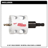 Milwaukee Hole Dozer 2-1/8 in. Bi-Metal Hole Saw with Arbor and Pilot Bit 1 pk, Pack of 2