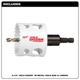 Milwaukee Hole Dozer 2-1/4 in. Bi-Metal Hole Saw with Arbor and Pilot Bit 1 pk, Pack of 2