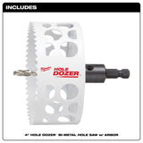 Milwaukee Hole Dozer 4 in. Bi-Metal Hole Saw with Arbor and Pilot Bit 1 pk, Pack of 2