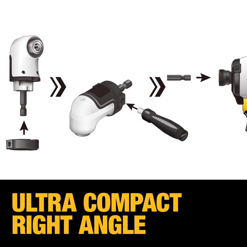 DeWalt Flextorq 12 in. Steel Right Angle Attachment 1/4 in. Hex Shank 3 pc