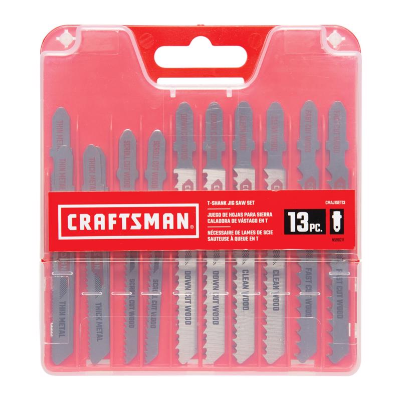 Craftsman 4.4 in. High Carbon Steel T-Shank Jig Saw Blade Set 13 pc