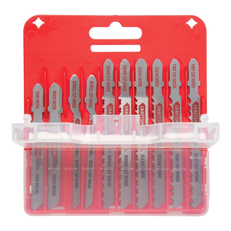 Craftsman 4.4 in. High Carbon Steel T-Shank Jig Saw Blade Set 13 pc