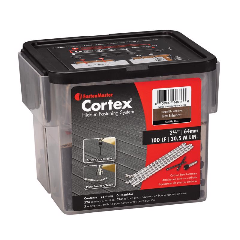 FastenMaster Cortex No. 10 X 2-1/2 in. L Saddle Torx Ttap Button Head Hidden Deck Fastener 224 pc