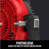 Craftsman V20 10 in. H 3 speed Misting Fan