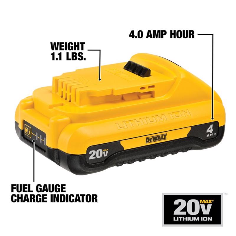 DeWalt 20V MAX DCB240 4 Ah Lithium-Ion Compact Battery 1 pc