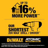 DeWalt 20V MAX ATOMIC 1/2 in. Brushless Cordless Drill/Driver Tool Only