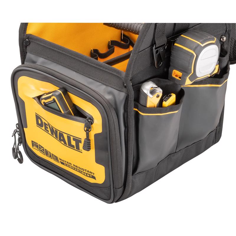 DeWalt Ballistic Nylon Electrician Tote Tote Bag 34 pocket Black/Yellow 1 pc