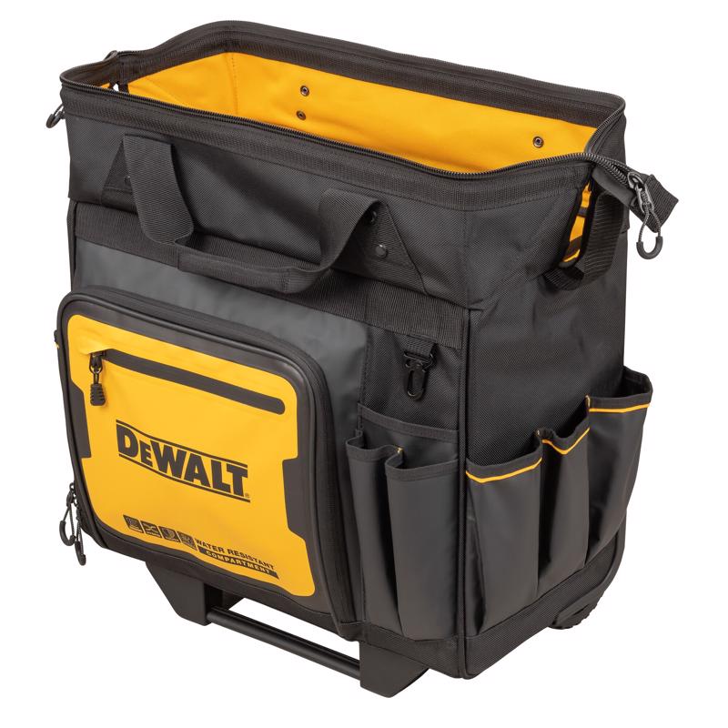 DeWalt Ballistic Nylon Tool Bag On Wheels Roller Tool Bag 27 pocket Black/Yellow 1 pc