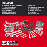 Craftsman 1/4 & 3/8 & 1/2 in. drive SAE Mechanic's Tool Set 256 pc