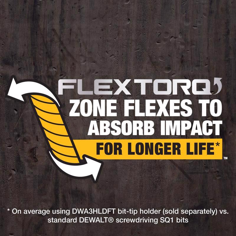 DeWalt FlexTorq Square #1 X 1 in. L Impact Driver Bit Set Steel 3 pc