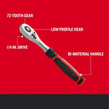 Craftsman Low Profile 1/4 in. drive Ratchet 72 teeth